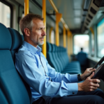 Conduire un bus sans FIMO : est-ce permis et quelles sont les conséquences ? Conducteur de bus urbain homme pensif dans la cabine