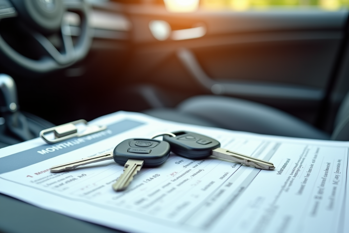 Clé de voiture sur contrat d