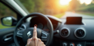 Main entrant un code de securite dans une Renault Clio