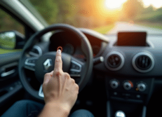 Main entrant un code de securite dans une Renault Clio