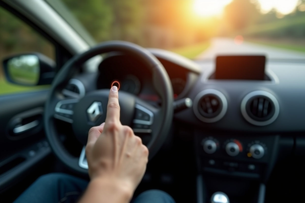 Main entrant un code de securite dans une Renault Clio