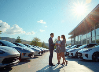 Concessionnaire moderne avec voitures neuves en 2025
