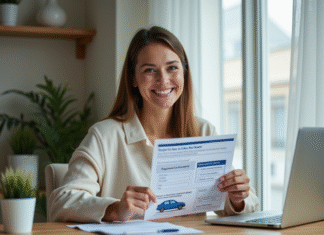 Refaites votre carte grise sans passer par ANTS : les étapes essentielles à connaître ! Femme souriante tenant un certificat d'immatriculation voiture