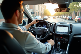 Système de navigation Ford avec écran GPS en fonctionnement