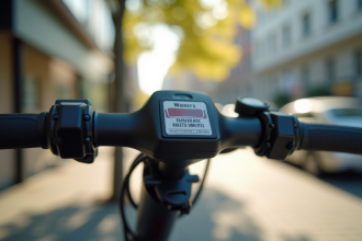 Vignette d'assurance apposée sur une trottinette électrique
