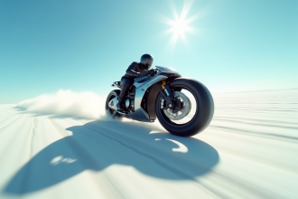 Moto atteignant plus de 400 km/h sur route en 2019