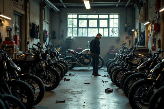Motocycles volés exposés dans un quartier mal famé
