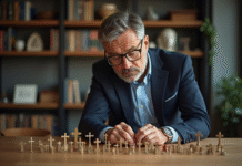 Comparatif des meilleures marques de 50 croix homologuées Homme d'âge moyen examinant des croix certifiées sur une table