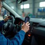 Comment réagir face à l’erreur P1351 sur votre Citroën Mecanicien utilisant un outil de diagnostic sur une Citroen