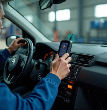 Comment réagir face à l’erreur P1351 sur votre Citroën Mecanicien utilisant un outil de diagnostic sur une Citroen