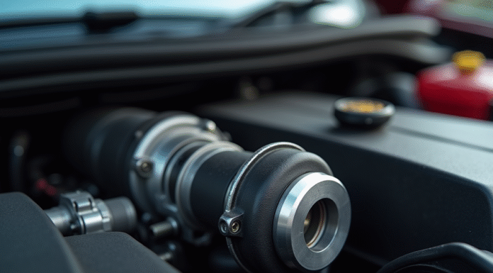Zoom sur le capteur de pression de suralimentation dans le moteur